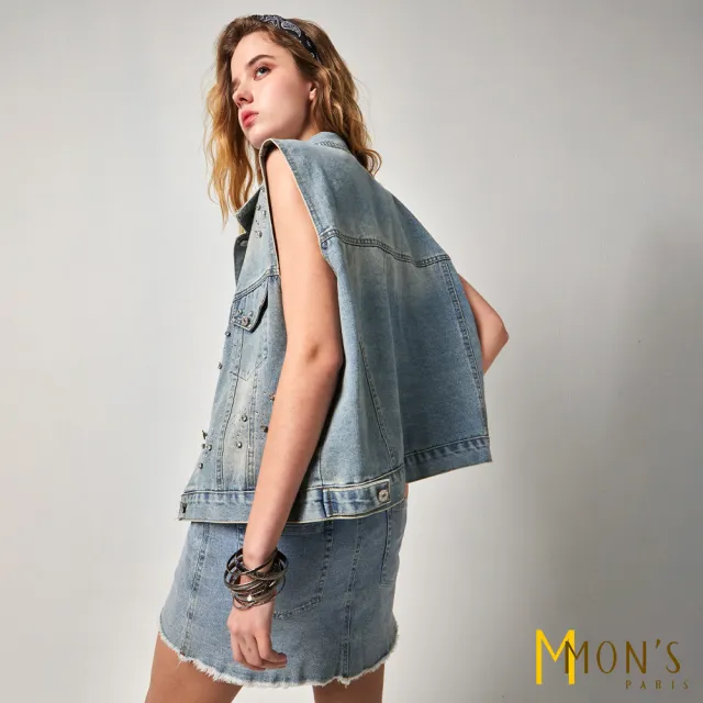 MONS 歐風輕軟丹寧造型背心
