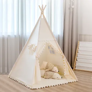 【PUKU 藍色企鵝】兒童 印第安 帳篷(含軟墊)