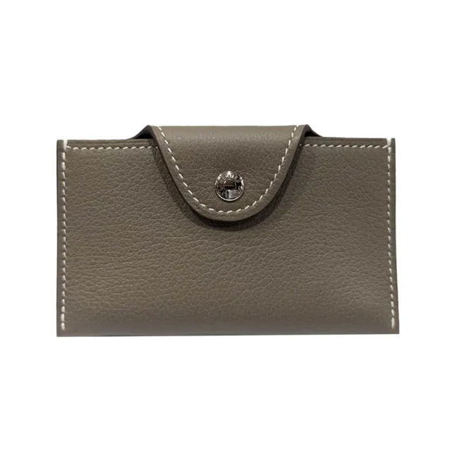 【Hermes 愛馬仕】H084986CK 經典Iliade系列素色卡片夾/零錢包(大象灰)