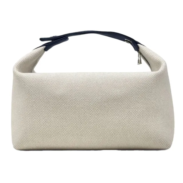 【Hermes 愛馬仕】H103587M 經典PBride a Brac Cabriole系列素色小馬圖案收納包/化妝包(白色圖騰)