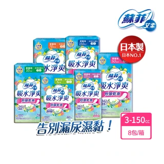 【蘇菲艾柔】吸水淨爽漏尿專用護墊 8包/箱(3cc/10cc/15cc/30cc/50cc/70cc/150cc)