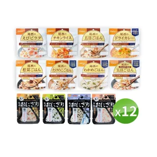 【日本Onisi】尾西乾燥飯 沖泡即時飯  飯糰 12包組合(登山  行動糧 防災食品 露營 安心米)