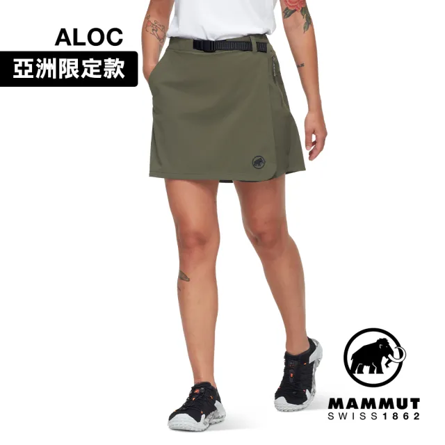 【Mammut 長毛象官方直營】Trekkers Wrap Skort AF Women 日系戶外褲裙 女款 深沼澤綠 #1023-01090