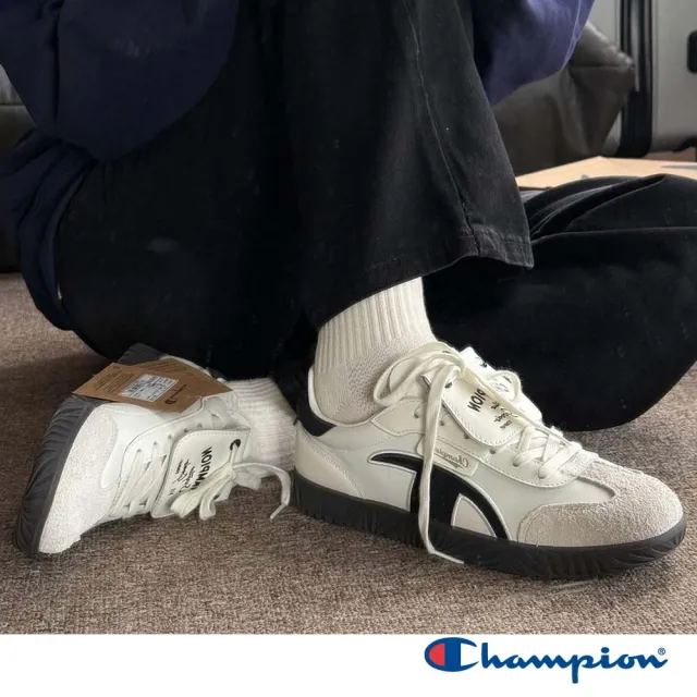 【Champion】官方直營 男性款-Champ T-trainer膠底復古休閒鞋-米黑色(U5AFCTM15U3)