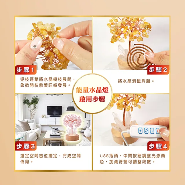 【風水好好玩】天然白水晶淨化小桌燈(幸運石/水晶樹/發財樹/淨化/開運)