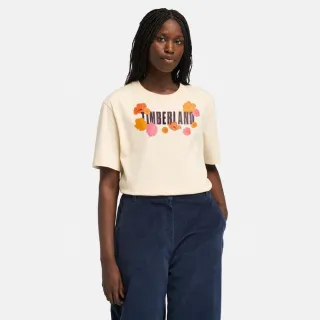 【Timberland 官方旗艦】女款象牙色正面圖案短袖T恤(A64MYEFL)