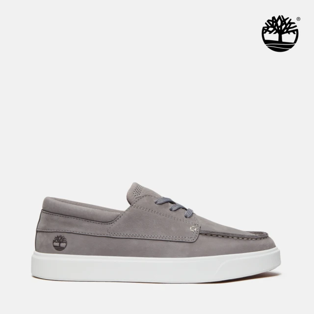 【Timberland 官方旗艦】男款灰色低筒皮革休閒鞋(A6C92EL8)