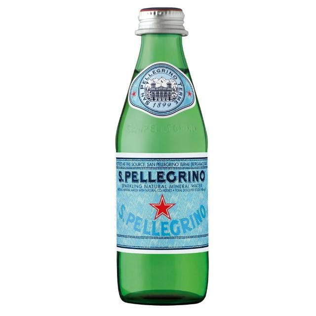 【S.Pellegrino 聖沛黎洛】天然氣泡礦泉水玻璃瓶裝250mlx24入/箱(進口氣泡水/官方直營)