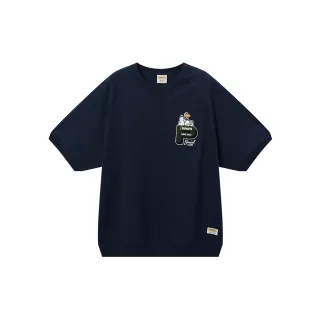 【GIORDANO 佐丹奴】男裝印花寬鬆短袖上衣 史努比SNOOPY聯名系列(27 新海軍藍)