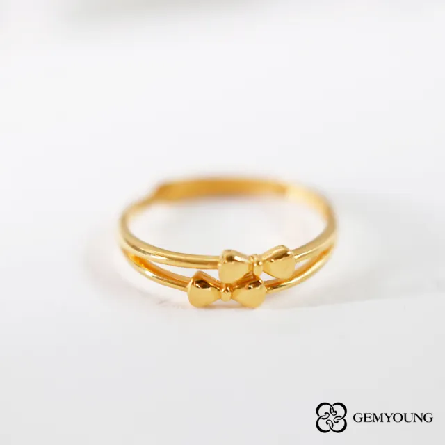【JING YANG 晶漾】黃金戒指蝴蝶結(0.63錢±0.05錢)