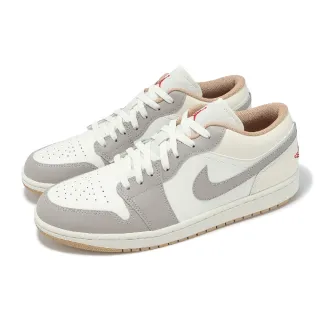 【NIKE 耐吉】休閒鞋 Air Jordan 1 Low 男鞋 白 灰 喬丹 AJ1 低筒(553558-169)