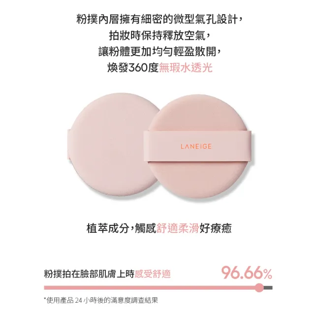 【蘭芝 官方直營】NEO型塑霧感/光感氣墊粉撲5入組(LANEIGE)