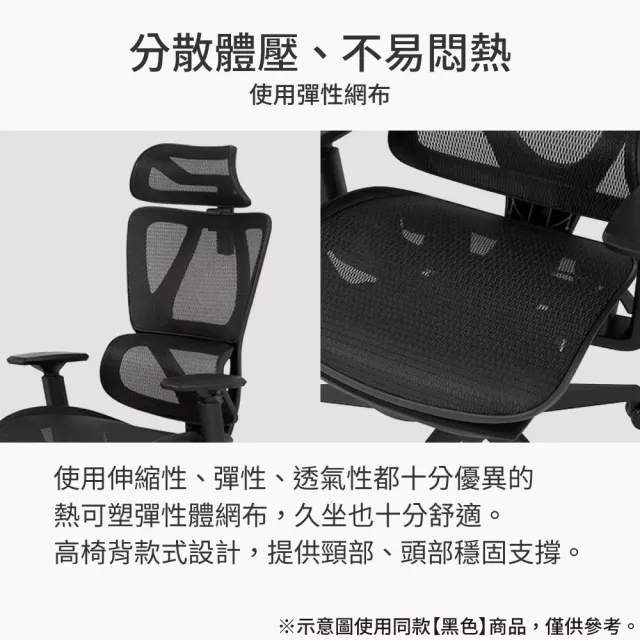 NITORI 宜得利家居】人體工學椅電腦椅辦公椅OC707 彈性網布GY