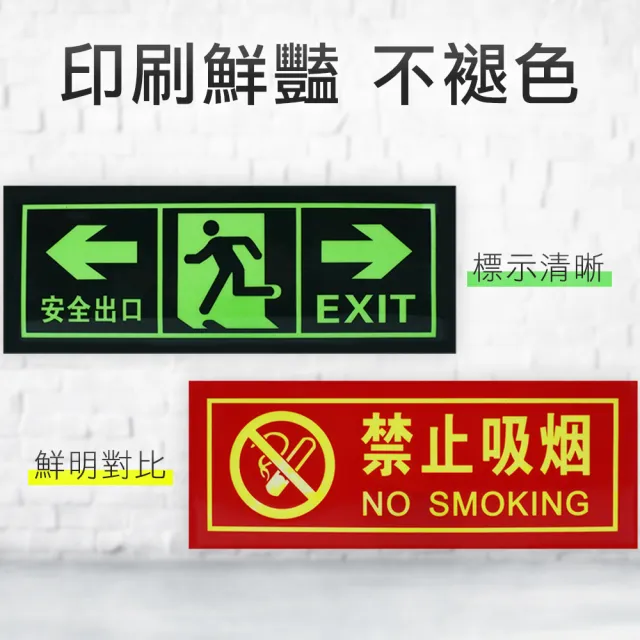 【NOC】安全出口指示牌 2入 疏散標誌 應急逃生 夜光 逃生指示燈 停電逃生方向 PSE34-F(疏散通道 疏散應急)