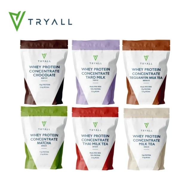 【TRYALL】濃縮乳清蛋白 500g袋 口味任選