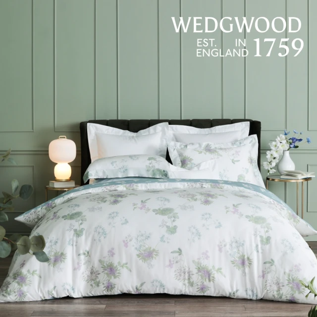 【WEDGWOOD】60支300織萊賽爾天絲 印花兩用被套枕套床包四件組(東方馥郁｜特大)