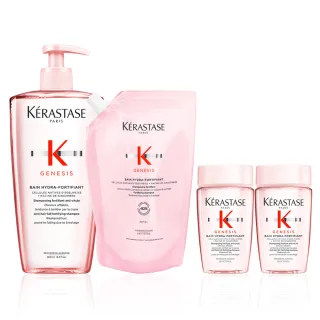 【KERASTASE 巴黎卡詩】粉漾芯生髮浴永續組(清爽型/一般型髮浴500ml+清爽型補充包500ml)