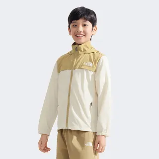 【The North Face】北面兒童卡其色UPF防曬防風外套｜87ZEROR(抗UV/涼感科技)