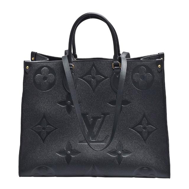 【Louis Vuitton 路易威登】M44925經典ONTHEGO GM Empreinte牛皮手提/肩背購物包(黑色)