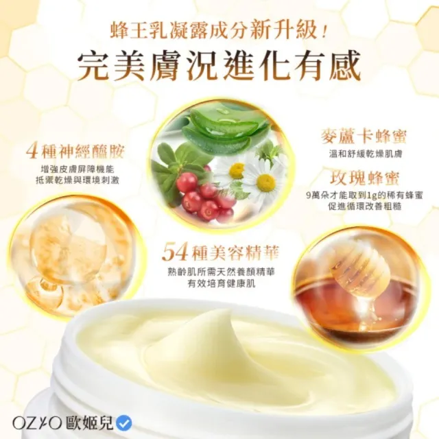 【OZIO 歐姬兒】凍齡蜂王乳凝露-75g/6入(抗皺保濕All In One凝露)