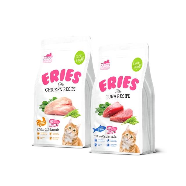 【Eries】益生菌酵素無穀貓糧 1kg 兩種口味兩包組
