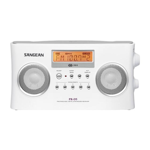 【SANGEAN 山進】二波段 數位雙喇叭時鐘收音機(PR-D5)