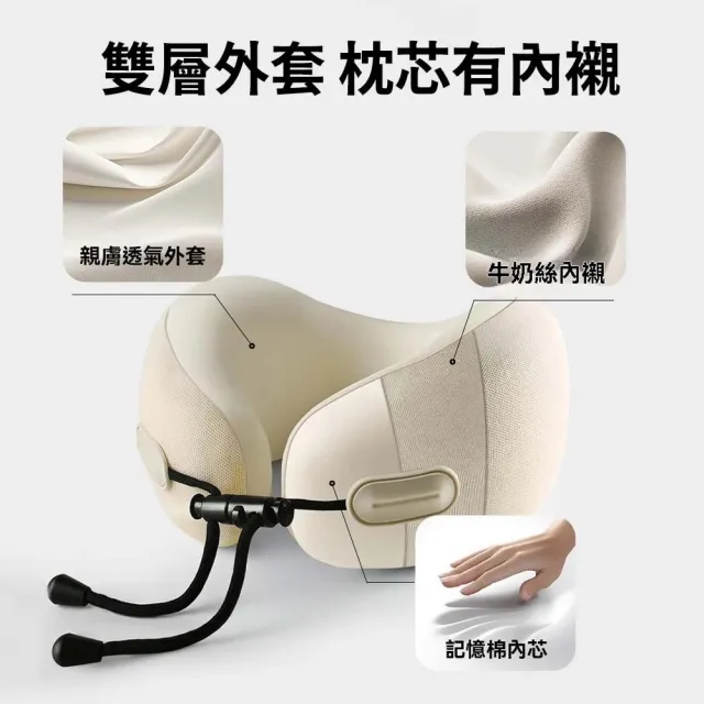 【PDD】太空棉U型護頸枕(輕量好收納 護頸U型枕 記憶棉 午睡枕 飛機枕 旅行枕 附收納盒)