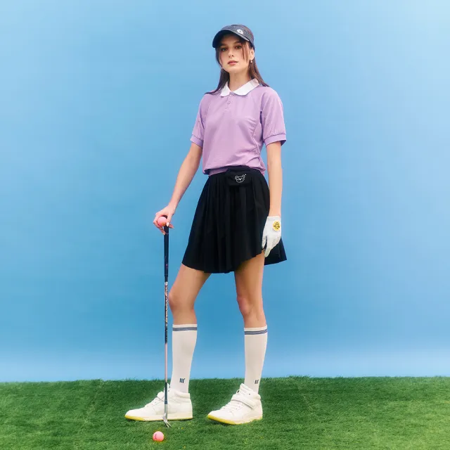 【YUANDONGLI 元動力】GOLF撞色拼接POLO衫(紫;S-L;4243131601)