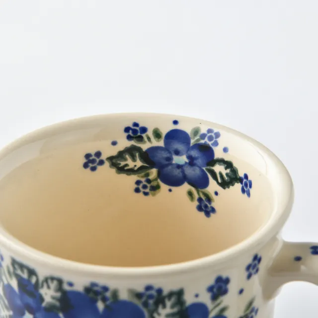 【美學生活 波蘭陶】波蘭陶 Vena  咖啡杯盤組 馬克杯 點心盤 250ml 波蘭手工製(青花涼夏系列)