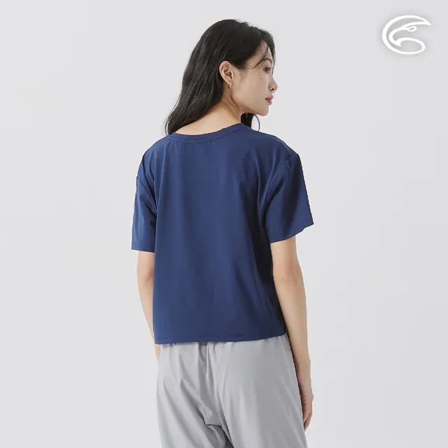 【ADISI】女彈性乾爽快排短上衣 AL2511064 深藍 M-2XL(吸濕排汗 快乾 排汗衣)