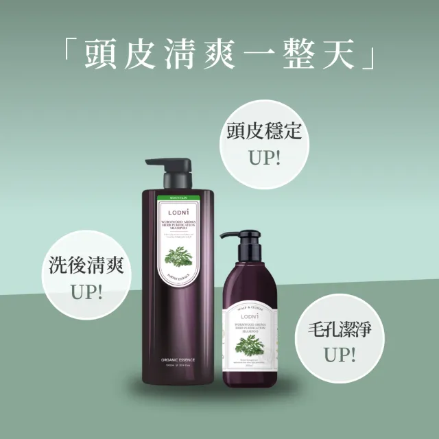 【LODNI 蘿德妮】青檸艾草淨化洗髮精300mL(油性頭皮適用)