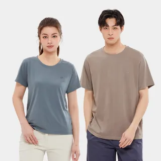 【Hang Ten】男女裝-經典100%純棉素面腳丫短袖T恤(多色選)