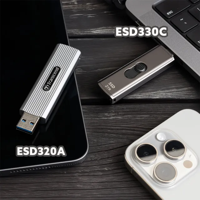 【Transcend 創見】ESD330C 512GB Type C SSD高速固態行動碟-深灰褐色(TS512GESD330C)