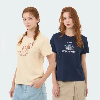 【GIORDANO 佐丹奴】女裝 享受生活印花短袖上衣(多色任選)