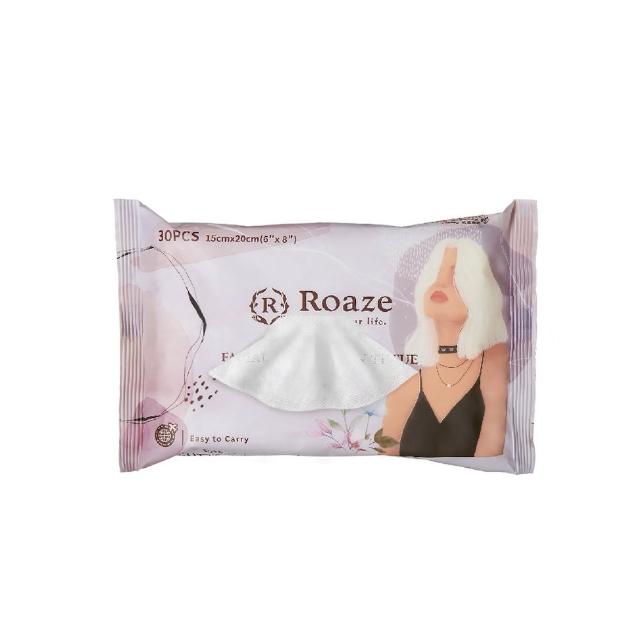 【Roaze 柔仕】乾濕兩用淨顏柔拭巾30抽(抽取式 洗臉巾)