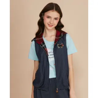 【SCOTTISH HOUSE】格紋連帽牛仔天絲背心-深靛藍 CIWB2354