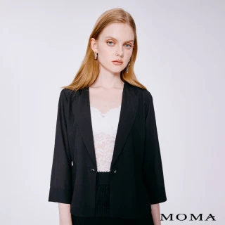 【MOMA】輕職感收腰七分袖西裝外套(黑色)