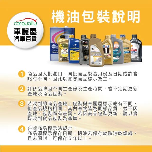 【GOODYEAR 固特異】機油套餐 5W40 雙酯 OPTIMAL 1Lx4瓶_送安裝(車麗屋)