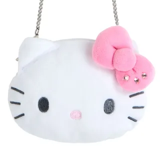 【SANRIO 三麗鷗】雙11 造型絨毛斜背包 造型零錢包 Hello Kitty 經典粉紅