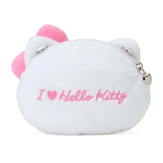 【SANRIO 三麗鷗】雙11 造型絨毛斜背包 造型零錢包 Hello Kitty 經典粉紅
