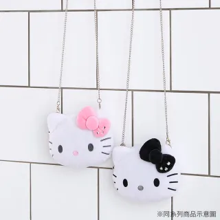 【SANRIO 三麗鷗】雙11 造型絨毛斜背包 造型零錢包 Hello Kitty 經典粉紅