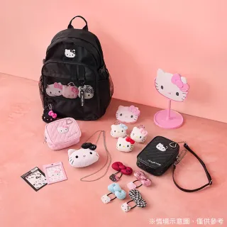 【SANRIO 三麗鷗】雙11 造型絨毛斜背包 造型零錢包 Hello Kitty 經典粉紅