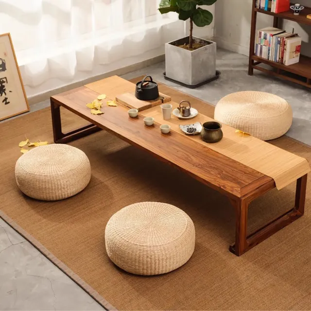 【艾嘉圖】蒲團坐墊 日式榻榻米 手工編織圓墩(禪修坐墊 飄窗墊 跪墊 拜墊 40*10cm)