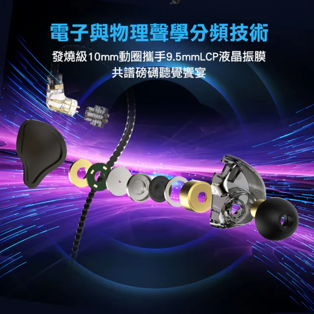 【FOXXRAY 狐鐳】HIFI液晶振膜電競監聽耳機 FXR-IEM-301(可插拔換線端子、來電接聽)
