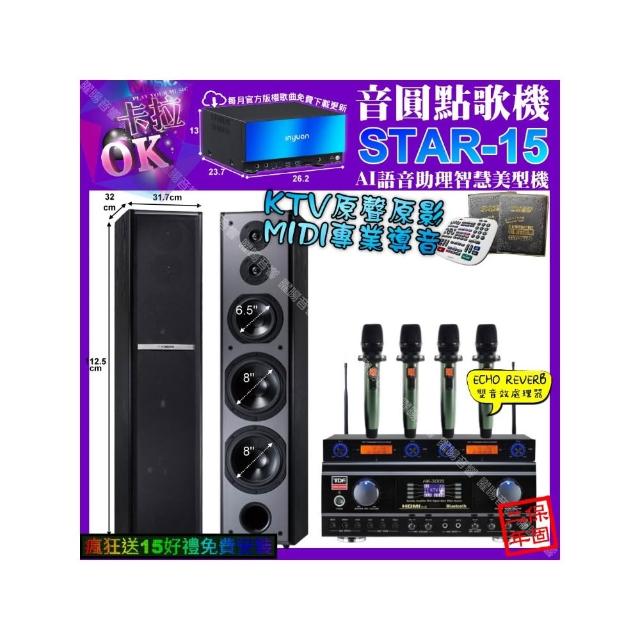 【音圓】STAR-15+TDF HK-300S+TDF M-6+YAKO AD-100X2(卡拉OK組合/音響設備)