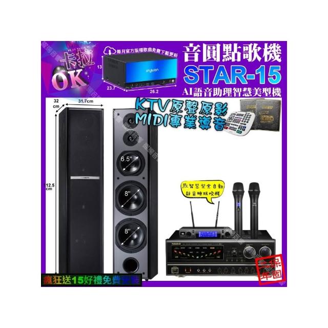 【音圓】卡拉OK組合(STAR-15+NaGaSaKi BB-1+TDF M-6+YAKO AD-100X2/音響設備)