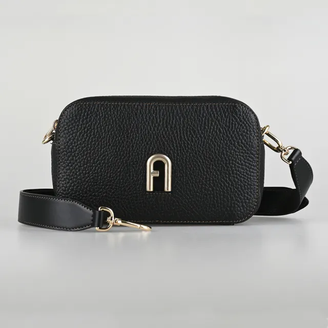 【FURLA 芙拉】FURLA Primula拉鍊斜背雙面包(迷你/黑)