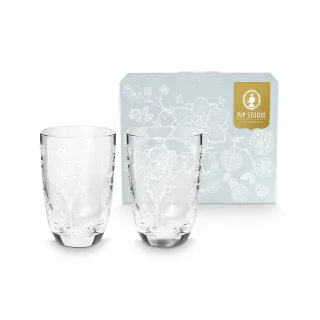 【PIP STUDIO】花卉玻璃水杯組 280ml(2入組)