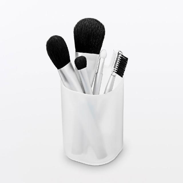 【MUJI 無印良品】含有再生聚丙烯刷具/化妝筆筒 約71x71x103mm