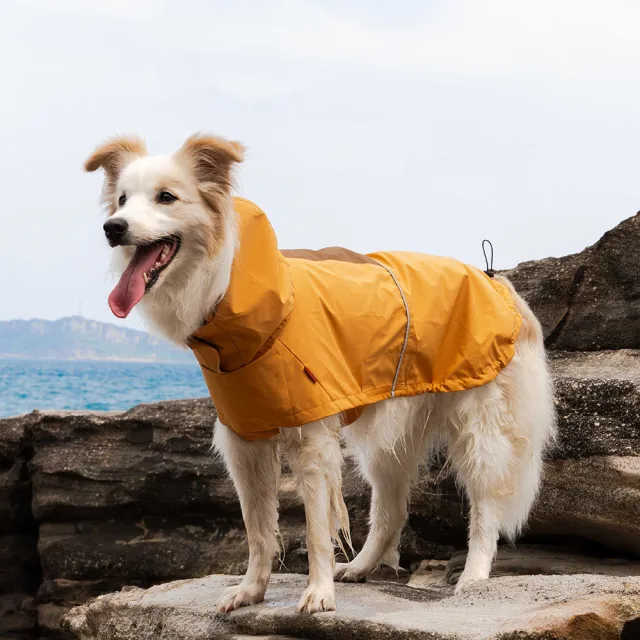 【CAMPET】Shield-X 全境防水雨衣-日落黃-S-L(寵物全防水雨衣)